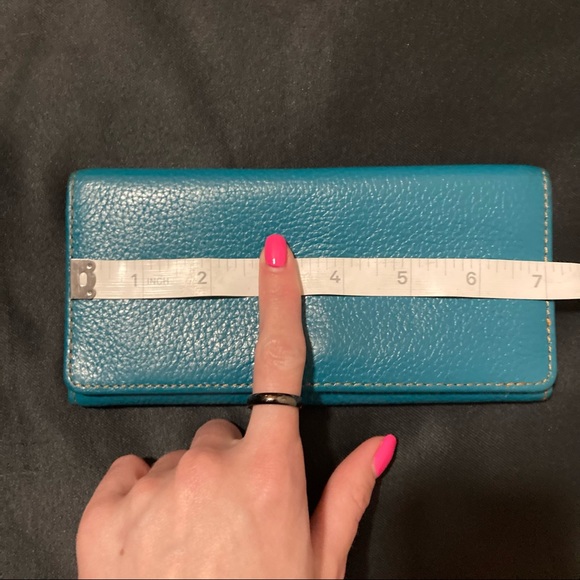 Teal Leather Wallet - Picture 3 of 14